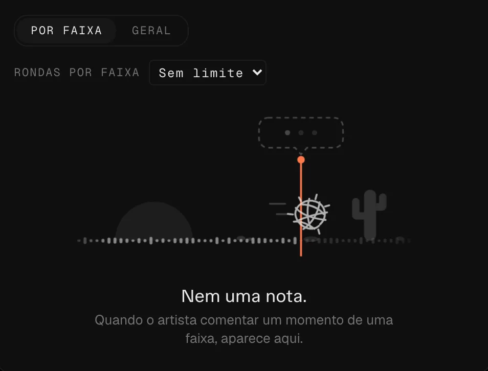 O módulo Feedbacks, separador «Por faixa», com «Rondas por faixa»